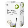 Black Spoon Straws In Dispenser Box